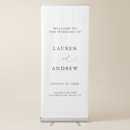 Simple Elegant Minimalist Welcome to Our Wedding Retractable Banner