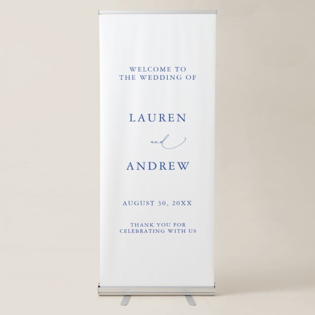 Simple Elegant Minimalist Welcome to Our Wedding Retractable Banner (Front)