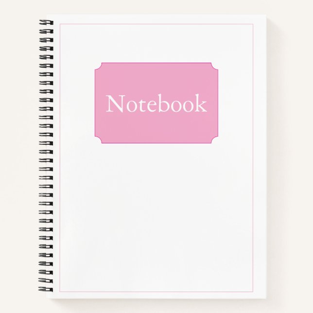 Simple Elegant Minimalist White Pink Chic Spiral  Notebook (Front)