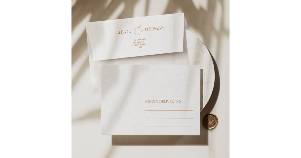 Simple Elegant Minimalist White Wedding Envelope Zazzle