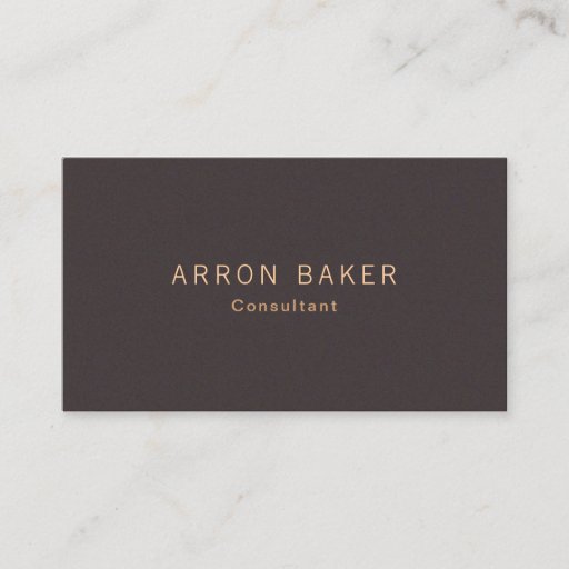 Customizable Simple Minimalistic Solid Brown Suede Texture Look Business Card