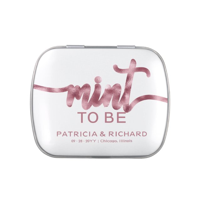 Simple Elegant Mint To Be Wedding Candy Tin (Top)