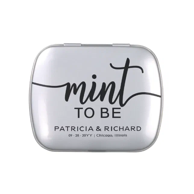 Simple Elegant Mint To Be Wedding Candy Tin | Zazzle