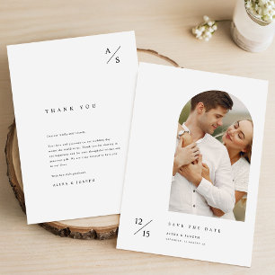 Simple Elegant Modern Arch Photo Wedding Save The Date