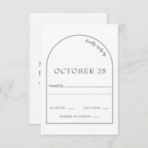 Simple Elegant Modern Arch Wedding RSVP Card