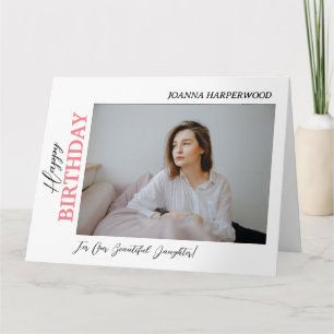 Simple Elegant Modern Birthday Stylish Photo Card