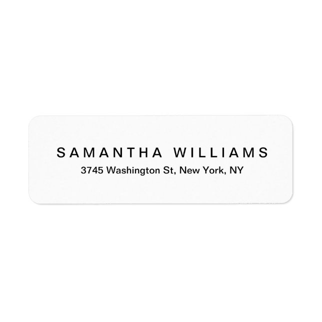 Simple Elegant Modern Black White Minimalist Label (Front)