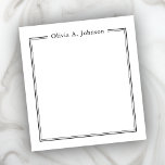 Simple Elegant Modern Black White Notepad<br><div class="desc">Easily add your custom name to this elegant notepad. This stylish personalized notepad is perfect for business and home/office projects.</div>