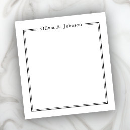 Simple Elegant Modern Black White Notepad