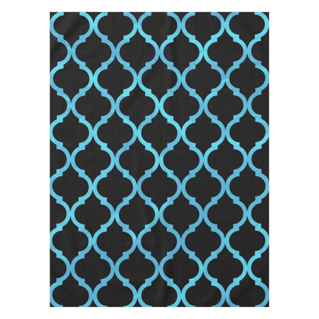 Simple Elegant Modern Blue Moroccan Pattern | Tablecloth (Front)