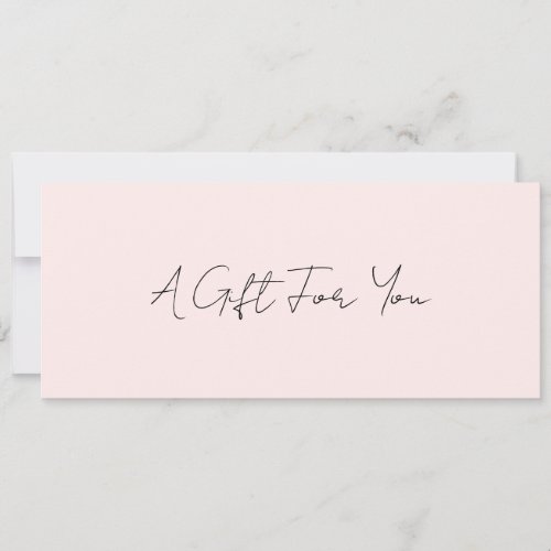 Simple Elegant Modern Blush Pink Gift Certificate