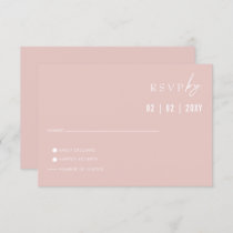 Simple Elegant Modern Blush Wedding  RSVP Card