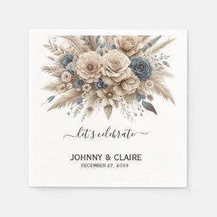Simple Elegant Modern Boho Pampas Grass Classic Napkins