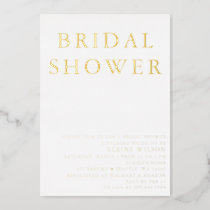 Simple Elegant Modern Bridal Shower Foil Invitation