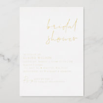 Simple Elegant Modern Bridal Shower  Foil Invitation