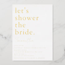 Simple Elegant Modern Bridal Shower Foil Invitation