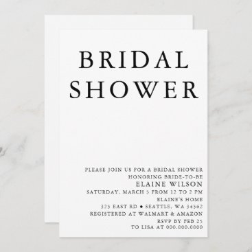 Simple Elegant Modern Bridal Shower  Invitation