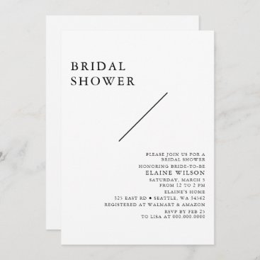 Simple Elegant Modern Bridal Shower Invitation