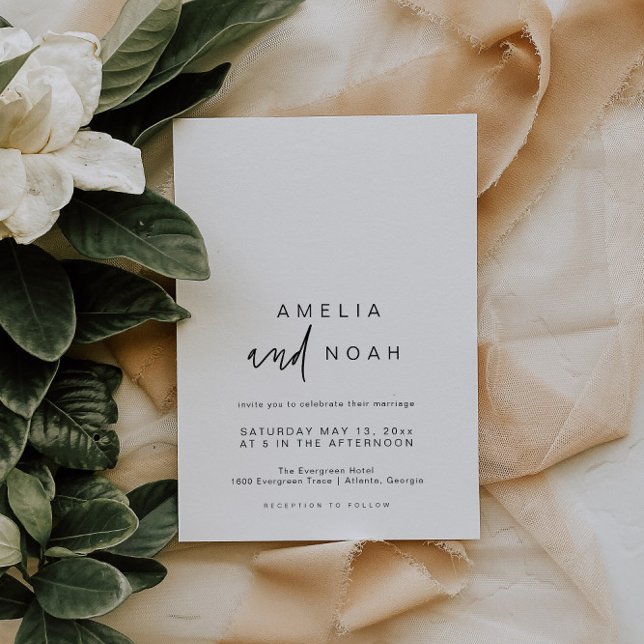 Simple Elegant Modern Calligraphy Wedding  Invitation (Creator Uploaded)
