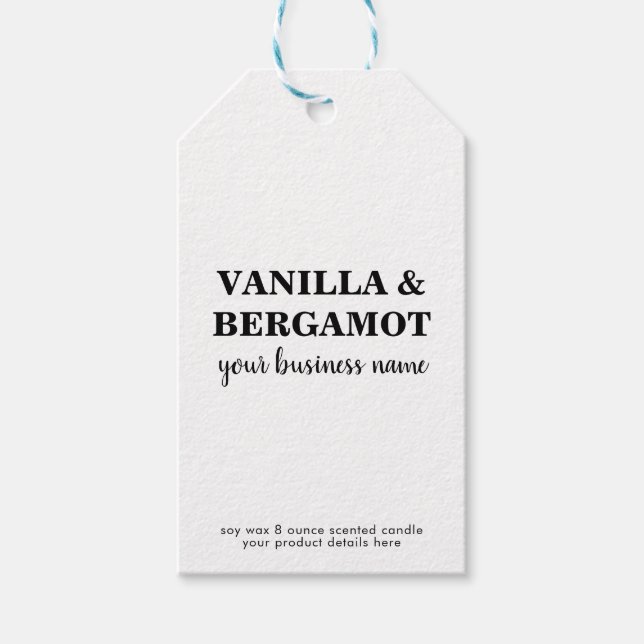 Simple Elegant Modern Candle Label Tag (Front)