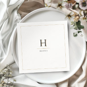 Simple Elegant Modern Classy Luxe Family Monogram Napkins