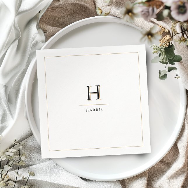 Simple Elegant Modern Classy Luxe Family Monogram Napkins (Simple Elegant Modern Classy Luxe Family Monogram Napkins)