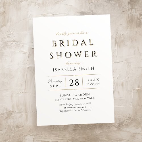 Simple Elegant Modern Classy Luxury Bridal Shower Invitation