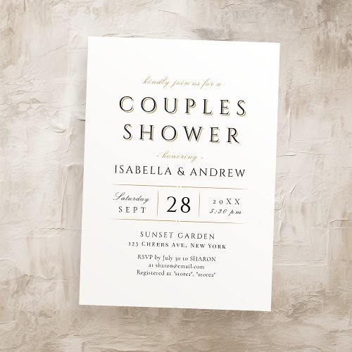 Simple Elegant Modern Classy Luxury Couples Shower Invitation