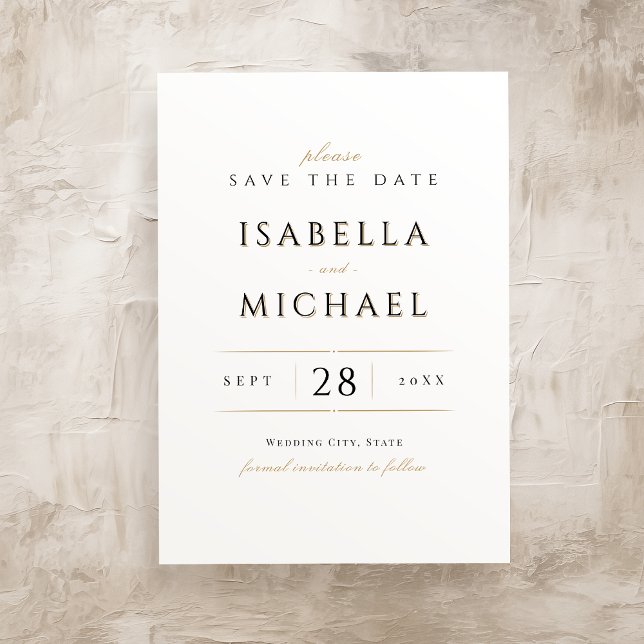 Simple Elegant Modern Classy Luxury Save The Date Invitation (Simple Elegant Modern Classy Luxury Save The Date Invitation)