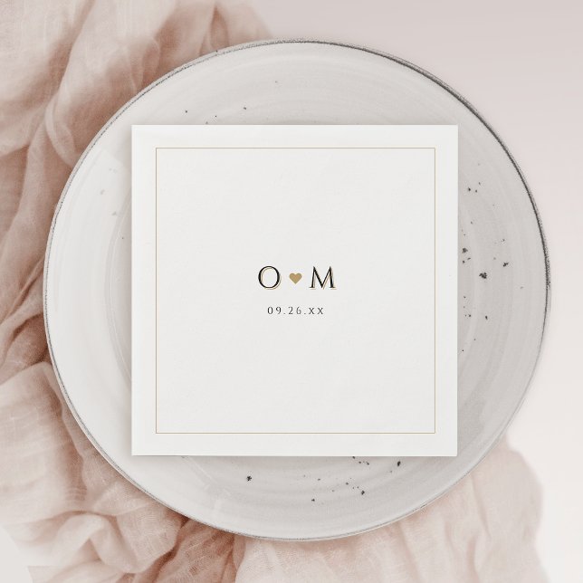 Simple Elegant Modern Classy Wedding Monogram Napkins (Simple Elegant Modern Classy Wedding Monogram Napkins)