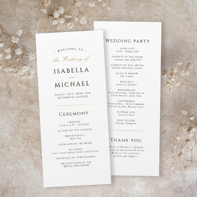 Simple Elegant Modern Classy Wedding Program (Simple Elegant Modern Classy Wedding Program)