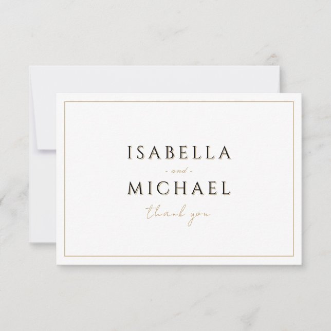 Simple Elegant Modern Classy Wedding Thank You (Front)