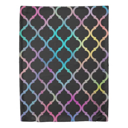 Simple Elegant Modern Colorful Moroccan Pattern  Duvet Cover