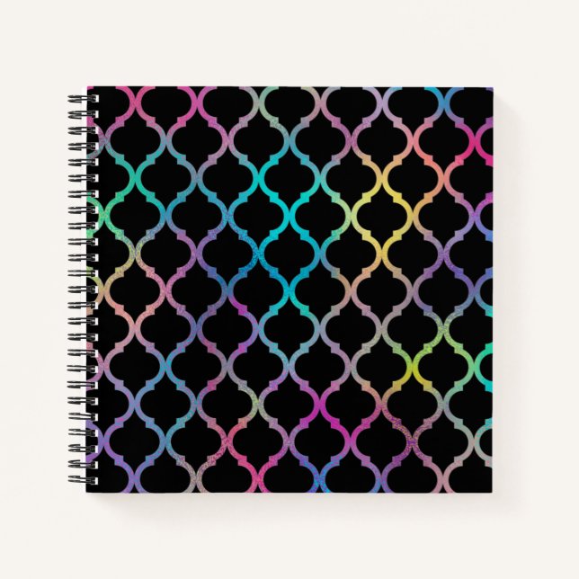 Simple Elegant Modern Colorful Moroccan Pattern | Notebook (Front)