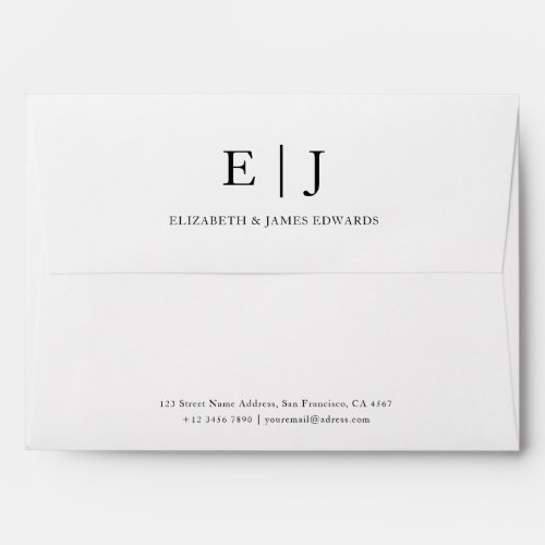 Simple Elegant Modern Couple Monogram Personalized Envelope