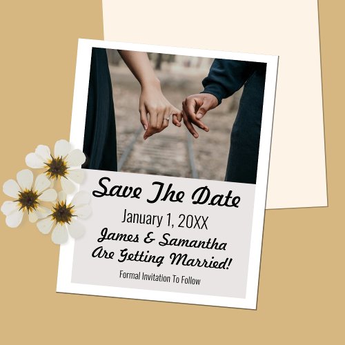 Simple Elegant Modern Couple Photo Save The Date