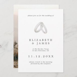Simple Elegant Modern Couple Photo Wedding Invitation
