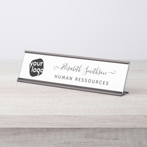   Simple  Elegant Modern Custom Logo Professional Desk Name Plate