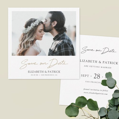 Simple Elegant Modern Custom Photo Save the Date