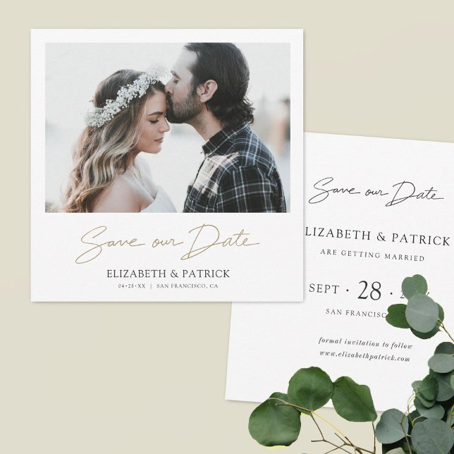Simple Elegant Modern Custom Photo Save the Date (Creator Uploaded)