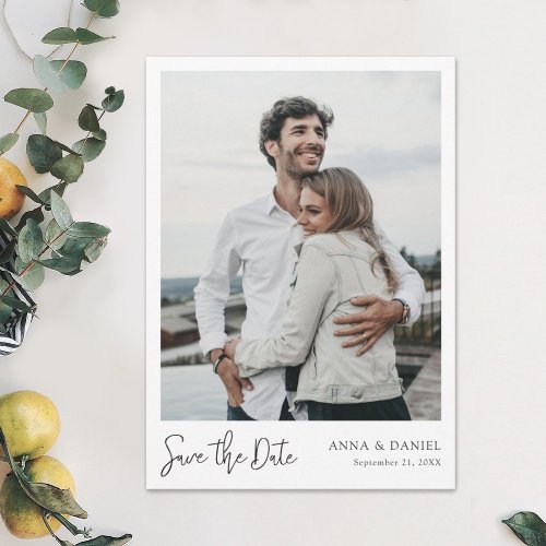 Simple Elegant Modern Custom Save the Date Photo Invitation