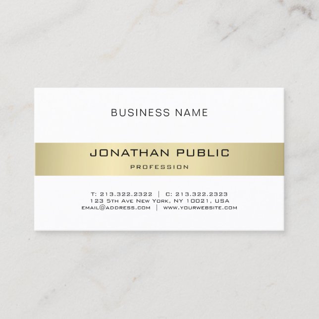 Simple Elegant Modern Design Trendy Luxury Plain Business Card (Front)