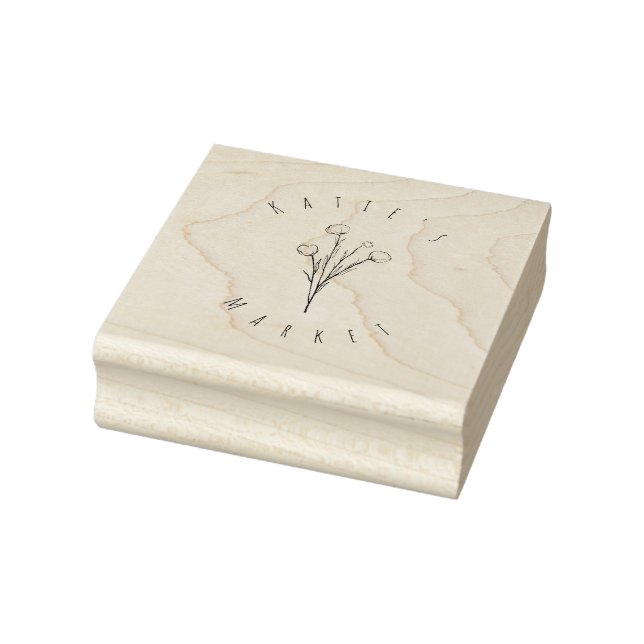 Simple Elegant Modern Floral Sticker Rubber Stamp (Stamp)