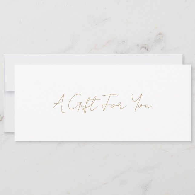 Simple Elegant Modern Gold Gift Certificate (Front)