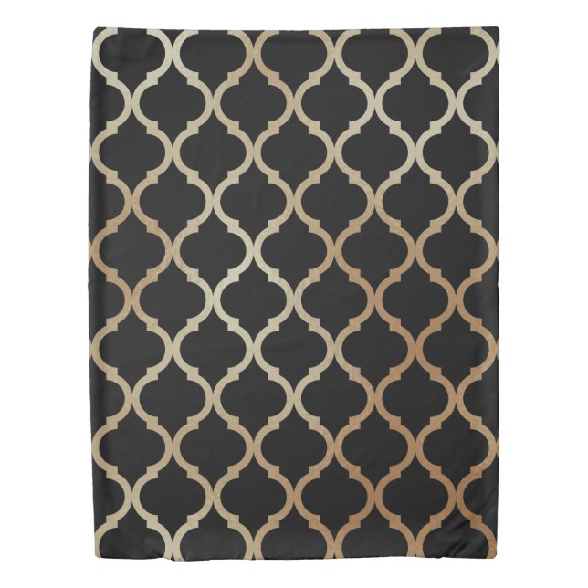Simple Elegant Modern Gold Moroccan Pattern | Duvet Cover (Front)