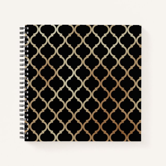 Simple Elegant Modern Gold Moroccan Pattern | Notebook (Front)