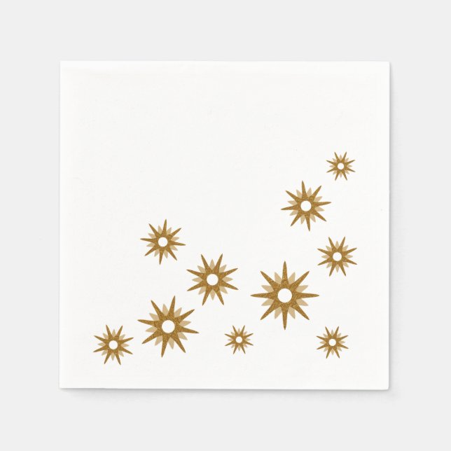 Simple Elegant Modern Gold Starburst Design  Napkins (Front)