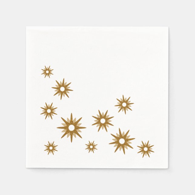 Simple Elegant Modern Gold Stars Napkins (Front)