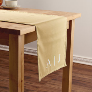 Simple Elegant Modern Golden Monogram Wedding Medium Table Runner