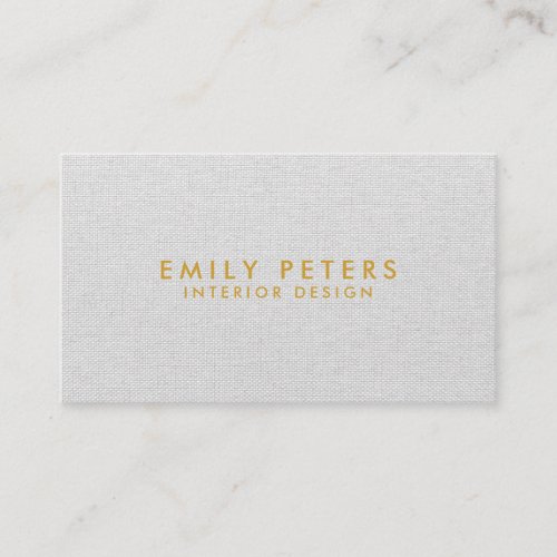 Simple Elegant Modern Gray Linen Professional Business Card